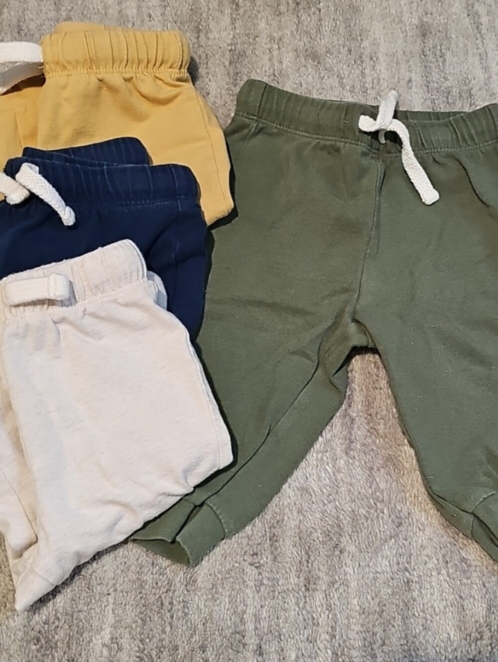 Baby Pull-On Jogger Pants - Olive, Navy, Mustard, Cream
